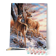 Carica l'immagine nel visualizzatore di Gallery, Dipingere con i numeri - Cervi In Inverno Figured'Art