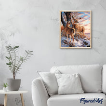 Carica l'immagine nel visualizzatore di Gallery, Dipingere con i numeri - Cervi In Inverno