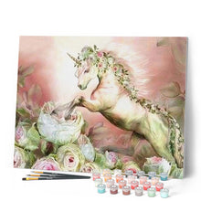 Carica l'immagine nel visualizzatore di Gallery, Dipingere con i numeri - Unicorno E Fiori Figured'Art