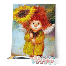 Carica l'immagine nel visualizzatore di Gallery, Dipingere con i numeri - Ragazza Girasole Figured'Art