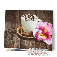 Carica l'immagine nel visualizzatore di Gallery, Dipingere con i numeri - Caffè E Fiori Figured'Art