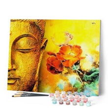 Carica l'immagine nel visualizzatore di Gallery, Dipingere con i numeri - Volto Di Buddha E Fiori Figured'Art