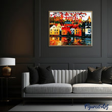 Carica l'immagine nel visualizzatore di Gallery, Dipingere con i numeri - Città Tranquilla Vicino Al Fiume