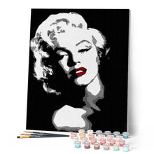 Carica l'immagine nel visualizzatore di Gallery, Dipingere con i numeri - Monroe In Bianco E Nero Figured'Art