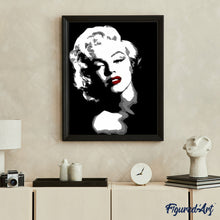 Carica l'immagine nel visualizzatore di Gallery, Dipingere con i numeri - Monroe In Bianco E Nero