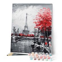 Carica l'immagine nel visualizzatore di Gallery, Dipingere con i numeri - Torre Eiffel E Tocco Rosso Figured'Art