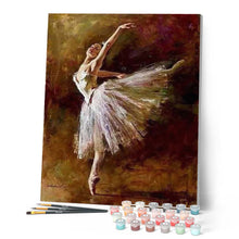 Carica l'immagine nel visualizzatore di Gallery, Dipingere con i numeri - Una Ballerina Che Indossa Le Sue Scarpe Figured'Art
