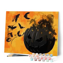 Carica l'immagine nel visualizzatore di Gallery, Dipingere con i numeri - Zucca Nera E Pipistrelli Figured'Art
