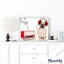 Carica l'immagine nel visualizzatore di Gallery, Dipingere con i numeri - Cane Che Ascolta La Musica