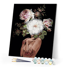 Carica l'immagine nel visualizzatore di Gallery, Dipingere con i numeri - Donna e volto di fiori Figured'Art