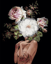 Carica l'immagine nel visualizzatore di Gallery, Dipingere con i numeri - Donna e volto di fiori