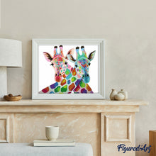 Carica l'immagine nel visualizzatore di Gallery, Dipingere con i numeri - Coppia Di Giraffe