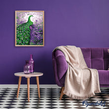 Carica l'immagine nel visualizzatore di Gallery, Dipingere con i numeri - Pavone Viola Verde