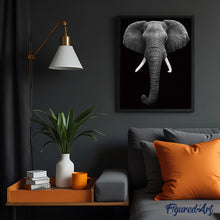 Carica l'immagine nel visualizzatore di Gallery, Dipingere con i numeri - Elefante Bianco E Nero