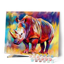 Carica l'immagine nel visualizzatore di Gallery, Dipingere con i numeri - Rinoceronte Colorato Figured'Art