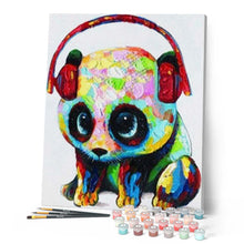 Carica l'immagine nel visualizzatore di Gallery, Dipingere con i numeri - Panda Con Cuffie Figured'Art