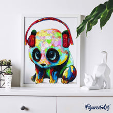 Carica l'immagine nel visualizzatore di Gallery, Dipingere con i numeri - Panda Con Cuffie