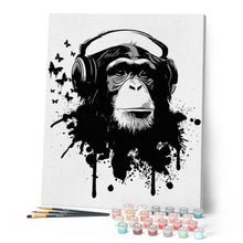 Carica l'immagine nel visualizzatore di Gallery, Dipingere con i numeri - Gorilla Con Le Cuffie Figured'Art