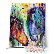 Carica l'immagine nel visualizzatore di Gallery, Dipingere con i numeri - Due Cavalli Colorati Figured'Art