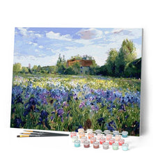 Carica l'immagine nel visualizzatore di Gallery, Dipingere con i numeri - Campo Di Campagna E Fiori Blu Figured'Art