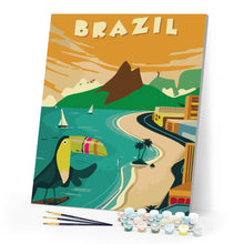 Carica l'immagine nel visualizzatore di Gallery, Dipingere con i numeri - Poster di viaggio in Brasile Figured'Art