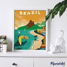 Carica l'immagine nel visualizzatore di Gallery, Dipingere con i numeri - Poster di viaggio in Brasile