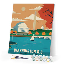 Carica l'immagine nel visualizzatore di Gallery, Dipingere con i numeri - Poster di viaggio a Washington D.C. Figured'Art