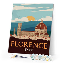 Carica l'immagine nel visualizzatore di Gallery, Dipingere con i numeri - Poster di viaggio a Firenze, Italia Figured'Art