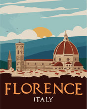 Carica l'immagine nel visualizzatore di Gallery, Dipingere con i numeri - Poster di viaggio a Firenze, Italia