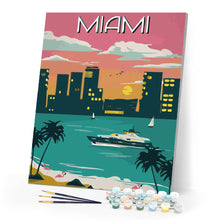 Carica l'immagine nel visualizzatore di Gallery, Dipingere con i numeri - Poster di viaggio a Miami Figured'Art