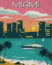Carica l'immagine nel visualizzatore di Gallery, Dipingere con i numeri - Poster di viaggio a Miami
