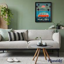 Carica l'immagine nel visualizzatore di Gallery, Dipingere con i numeri - Poster di viaggio a Malibu, California
