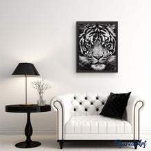 Carica l'immagine nel visualizzatore di Gallery, Dipingere con i numeri - Testa Di Tigre In Bianco E Nero