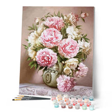 Carica l'immagine nel visualizzatore di Gallery, Dipingere con i numeri - Fiori Rosa E Bianchi Figured'Art