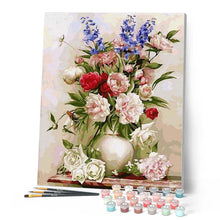 Carica l'immagine nel visualizzatore di Gallery, Dipingere con i numeri - Fiori Colorati In Un Vaso Bianco Figured'Art