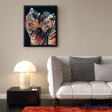 Carica l'immagine nel visualizzatore di Gallery, Dipingere con i numeri - Coppia Di Zebre Colorate