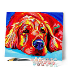 Carica l'immagine nel visualizzatore di Gallery, Dipingere con i numeri - Cane Rosso Sdraiato Sul Pavimento Figured'Art