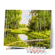 Carica l'immagine nel visualizzatore di Gallery, Dipingere con i numeri - Piccolo Stagno E Paesaggio Verde Figured'Art