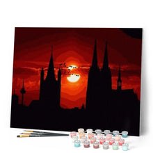 Carica l'immagine nel visualizzatore di Gallery, Dipingere con i numeri - Tramonto Sul Castello Rosso Figured'Art