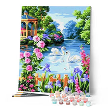 Carica l'immagine nel visualizzatore di Gallery, Dipingere con i numeri - Il Lago Dei Cigni In Una Giornata Di Sole Figured'Art