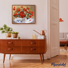 Carica l'immagine nel visualizzatore di Gallery, Dipingere con i numeri - Bouquet Di Fiori Rossi Su Un Tavolo