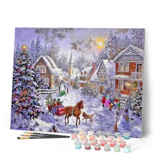 Carica l'immagine nel visualizzatore di Gallery, Dipingere con i numeri - Cottage Di Natale Figured'Art