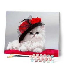 Carica l'immagine nel visualizzatore di Gallery, Dipingere con i numeri - Il Gatto Con il Cappello Rosso Figured'Art