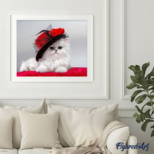 Carica l'immagine nel visualizzatore di Gallery, Dipingere con i numeri - Il Gatto Con il Cappello Rosso