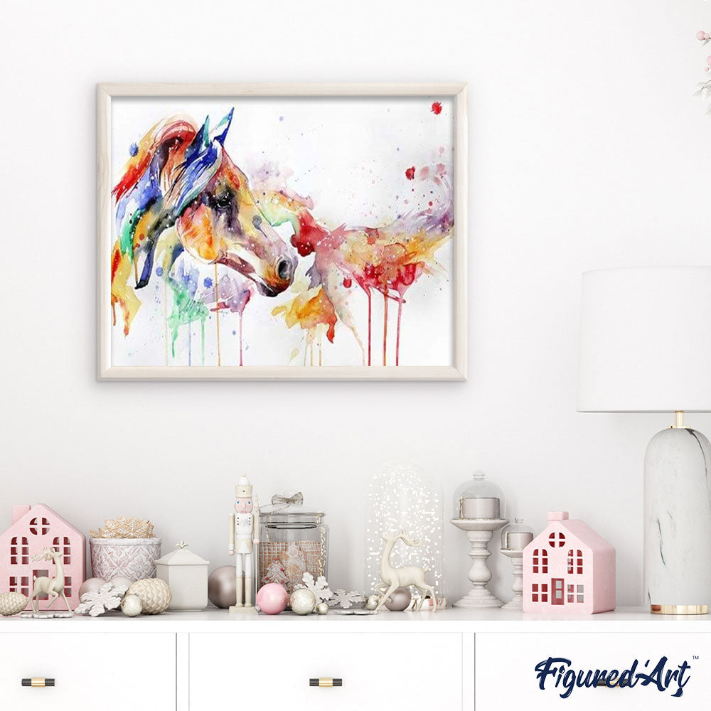 YEESAM ART DIY Dipingere con i numeri Adulti Bambini, Rosso Fiori di