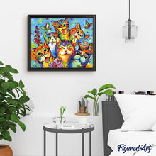 Carica l'immagine nel visualizzatore di Gallery, Dipingere con i numeri - Gatti Felici