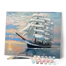 Carica l'immagine nel visualizzatore di Gallery, Dipingere con i numeri - Paesaggio Dell'Oceano In Barca A Vela Figured'Art