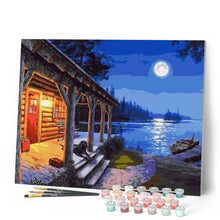 Carica l'immagine nel visualizzatore di Gallery, Dipingere con i numeri - Baita E Vista Al Chiaro Di Luna Figured'Art