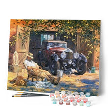 Carica l'immagine nel visualizzatore di Gallery, Dipingere con i numeri - Uomo Seduto Vicino Alla Sua Auto Figured'Art