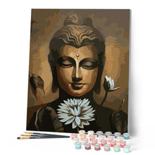 Carica l'immagine nel visualizzatore di Gallery, Dipingere con i numeri - Volto Di Buddha E Fiore Di Loto Figured'Art